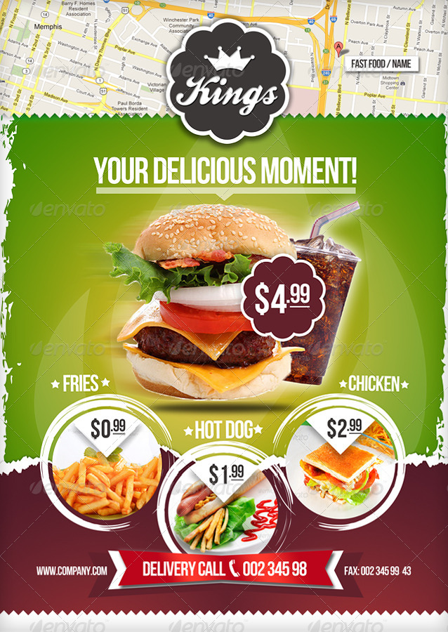 Delicious Moments Fast Food Flyer Template by punedesign GraphicRiver
